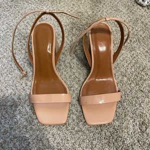 ASOS DESIGN Wide Fit Hudson barely there block heeled sandals in beige
